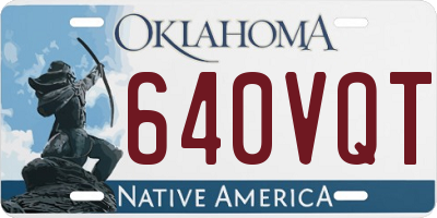 OK license plate 640VQT