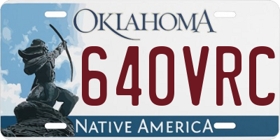 OK license plate 640VRC