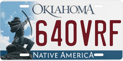 OK license plate 640VRF