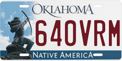 OK license plate 640VRM