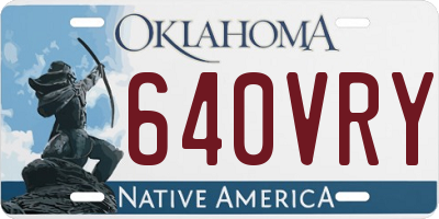 OK license plate 640VRY