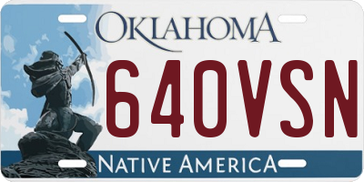 OK license plate 640VSN