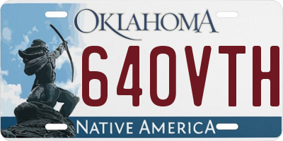 OK license plate 640VTH