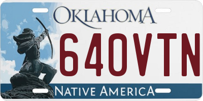 OK license plate 640VTN