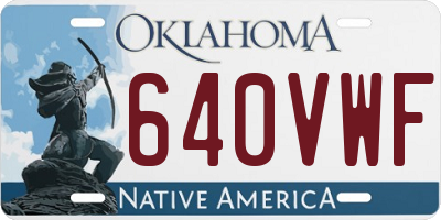 OK license plate 640VWF
