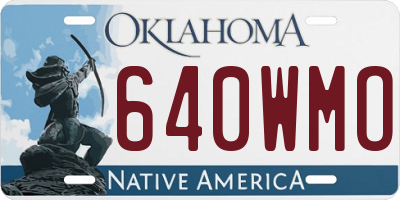 OK license plate 640WMO