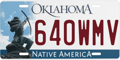 OK license plate 640WMV