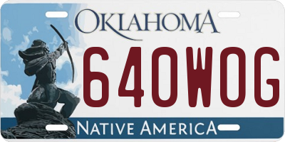 OK license plate 640WOG