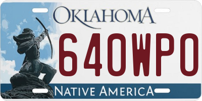 OK license plate 640WPO