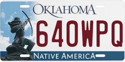 OK license plate 640WPQ