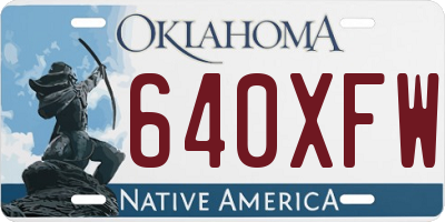 OK license plate 640XFW