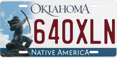 OK license plate 640XLN