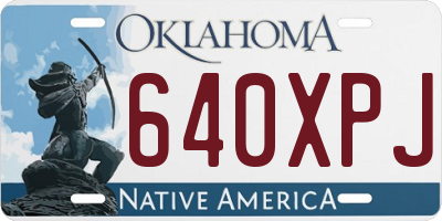 OK license plate 640XPJ
