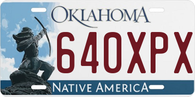 OK license plate 640XPX