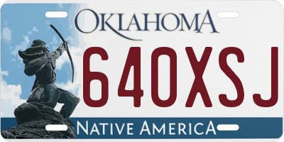 OK license plate 640XSJ