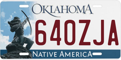 OK license plate 640ZJA
