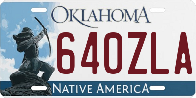 OK license plate 640ZLA