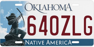 OK license plate 640ZLG