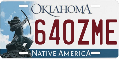 OK license plate 640ZME