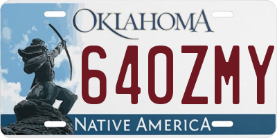 OK license plate 640ZMY