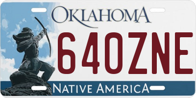 OK license plate 640ZNE