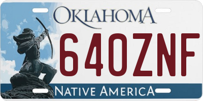 OK license plate 640ZNF