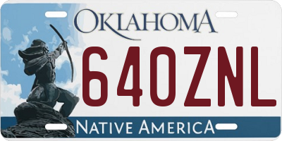 OK license plate 640ZNL