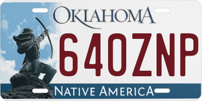 OK license plate 640ZNP