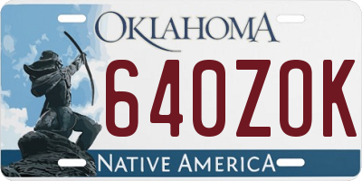 OK license plate 640ZOK