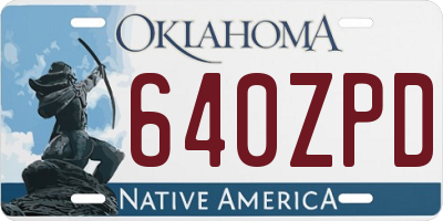 OK license plate 640ZPD