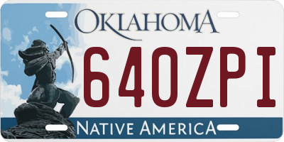 OK license plate 640ZPI