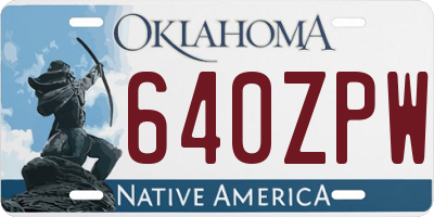 OK license plate 640ZPW