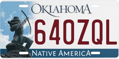OK license plate 640ZQL