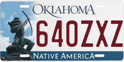 OK license plate 640ZXZ