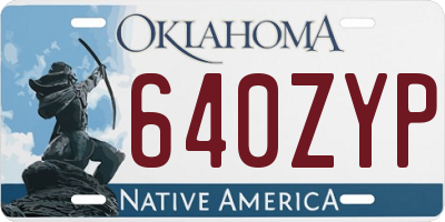 OK license plate 640ZYP