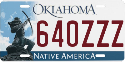 OK license plate 640ZZZ