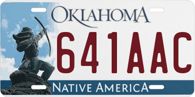 OK license plate 641AAC