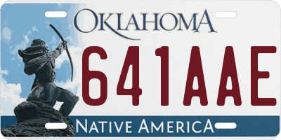 OK license plate 641AAE