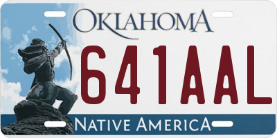 OK license plate 641AAL