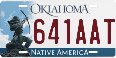 OK license plate 641AAT