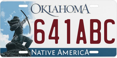 OK license plate 641ABC