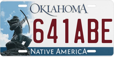 OK license plate 641ABE