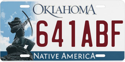 OK license plate 641ABF