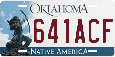 OK license plate 641ACF