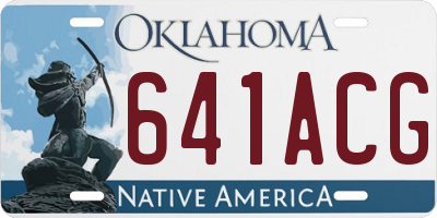 OK license plate 641ACG