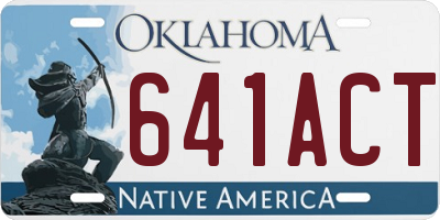 OK license plate 641ACT