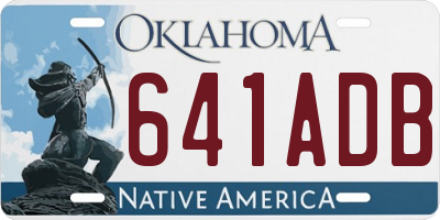 OK license plate 641ADB