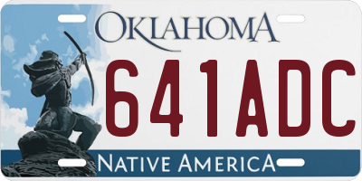 OK license plate 641ADC