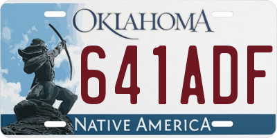 OK license plate 641ADF