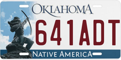 OK license plate 641ADT
